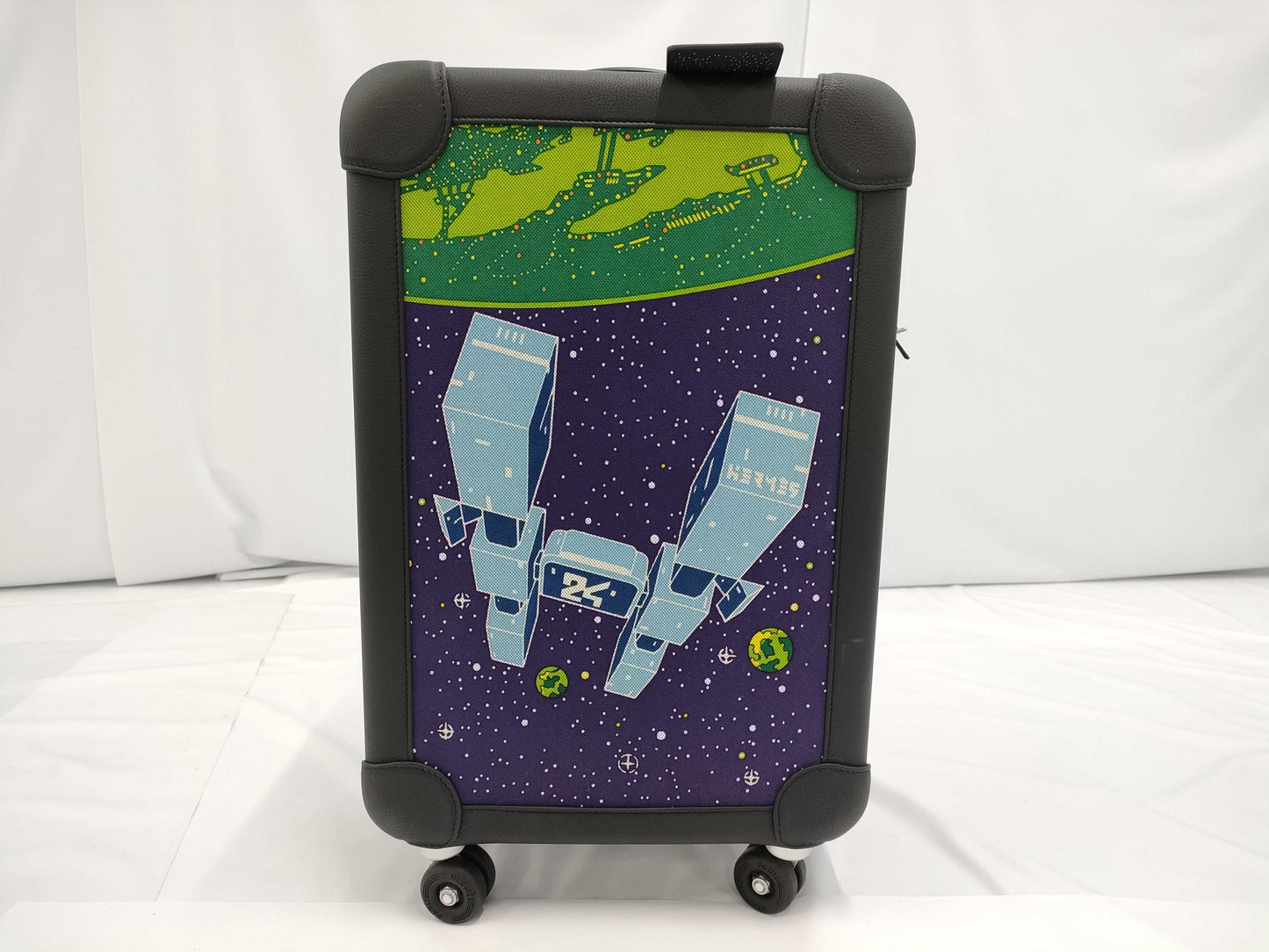 HERMES Togo Rolling Mobility Suitcase in Toile H Black Stainless Steel Carry-on Bag