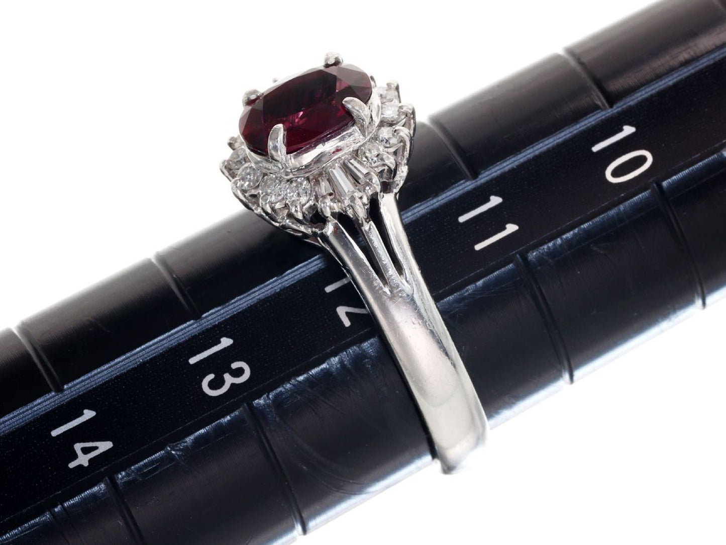 R1.08ct D0.28ct Pt850 5.8g Ring