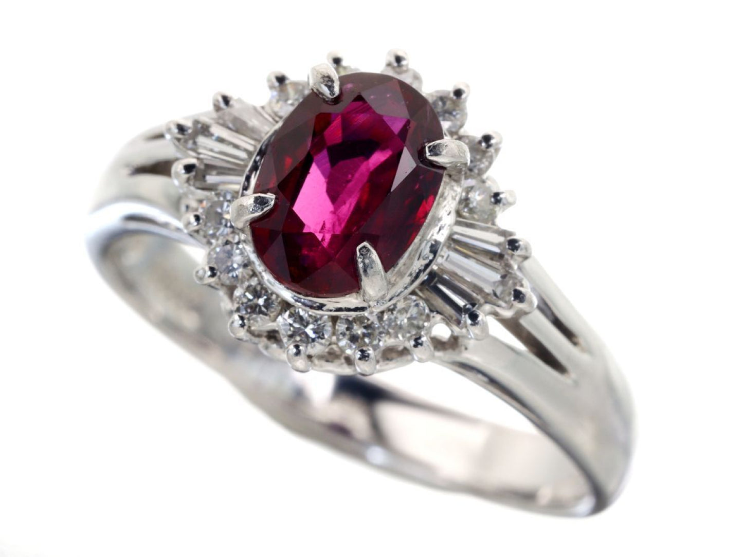R1.08ct D0.28ct Pt850 5.8g Ring