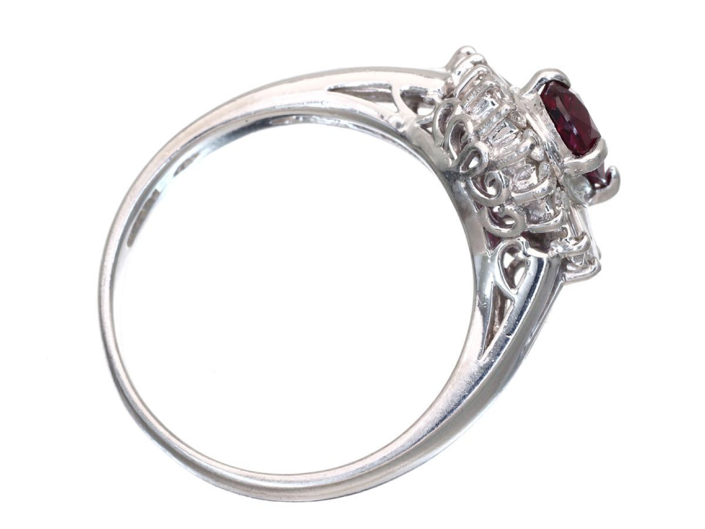 R1.08ct D0.28ct Pt850 5.8g Ring