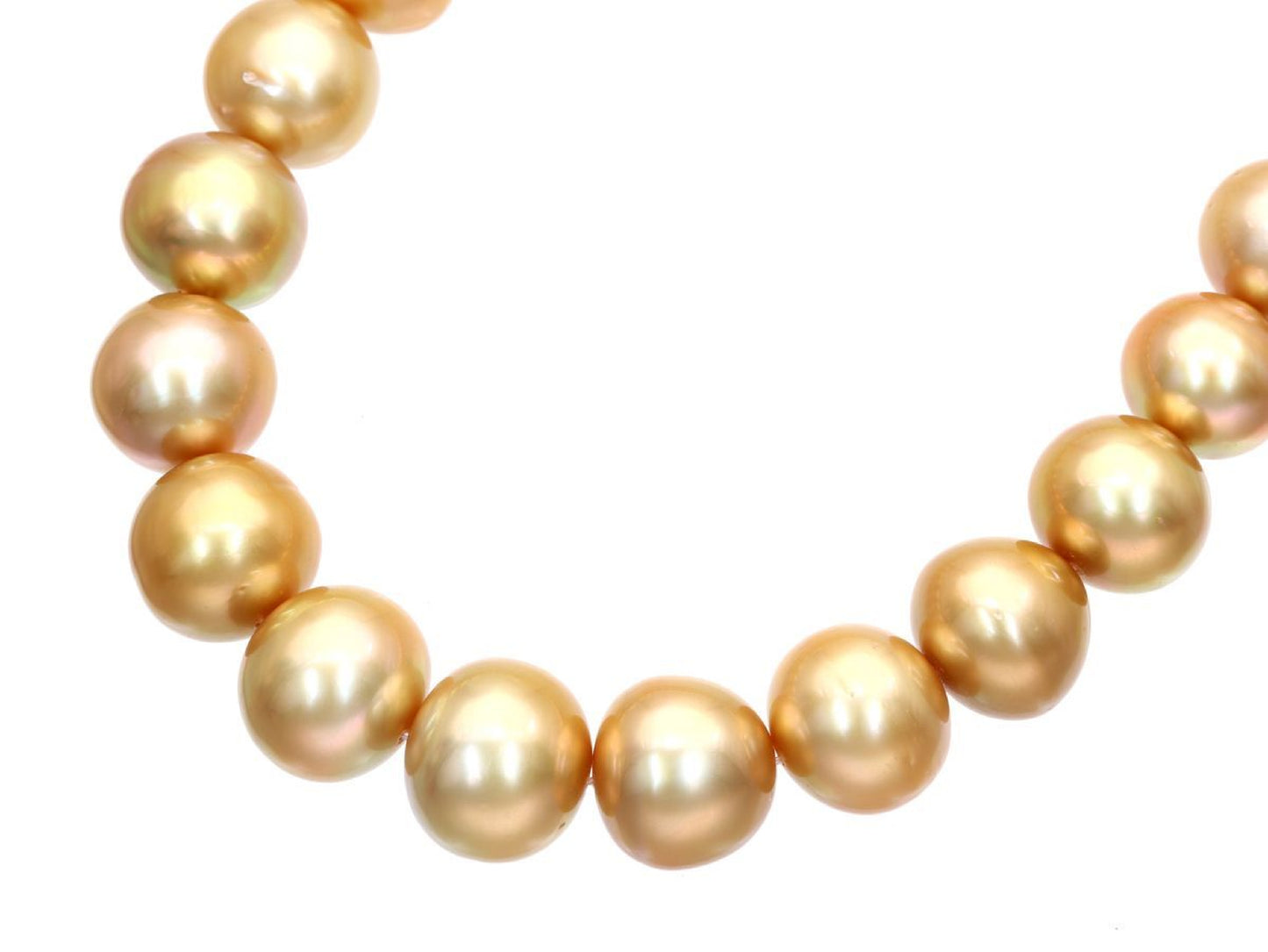 South Sea Pearl Necklace, Diameter: Approx. 12.0-15.3mm, Silver, 119.3g