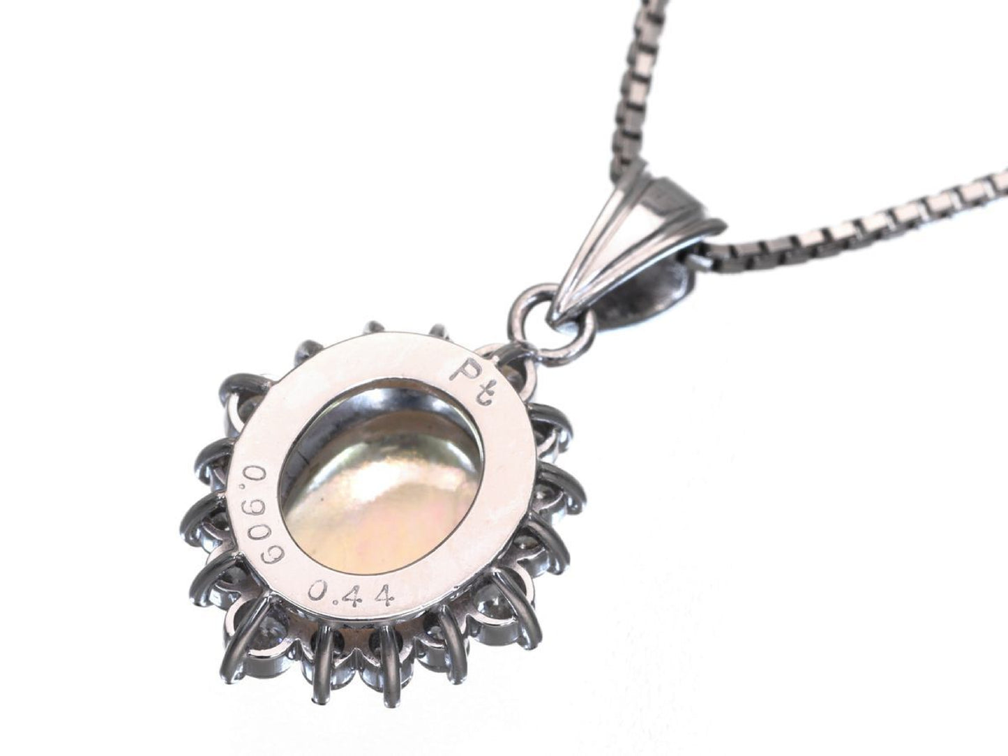 FOP 0.909ct D 0.44ct Pt/Pt850 7.3g Necklace
