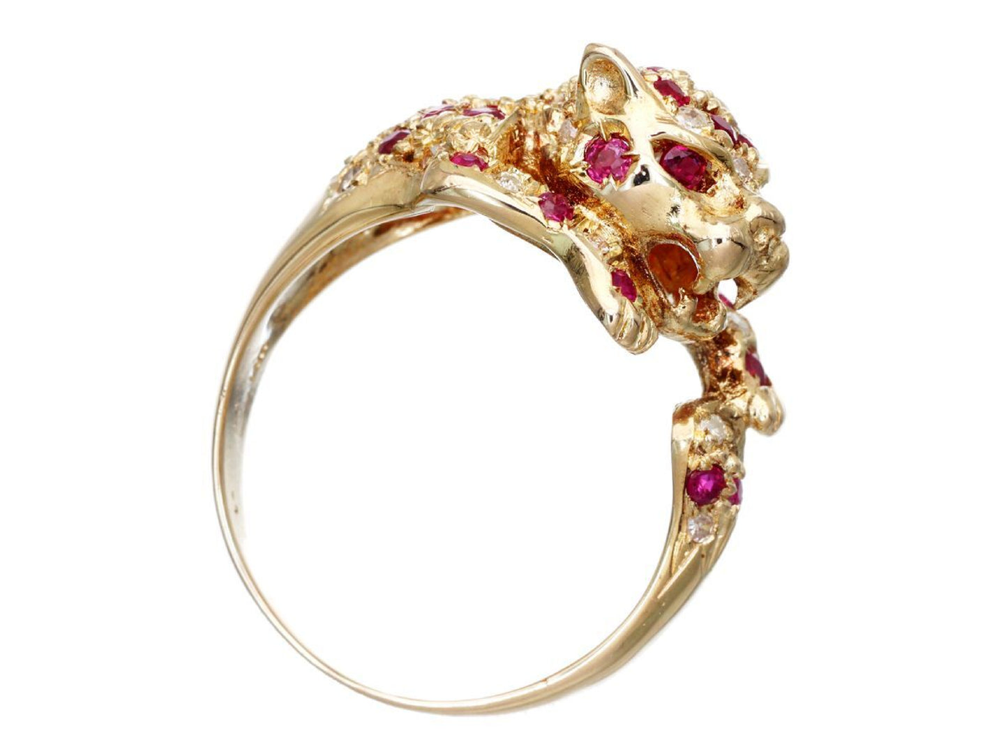 Ruby and Diamond 14K Gold Ring, 4.9g