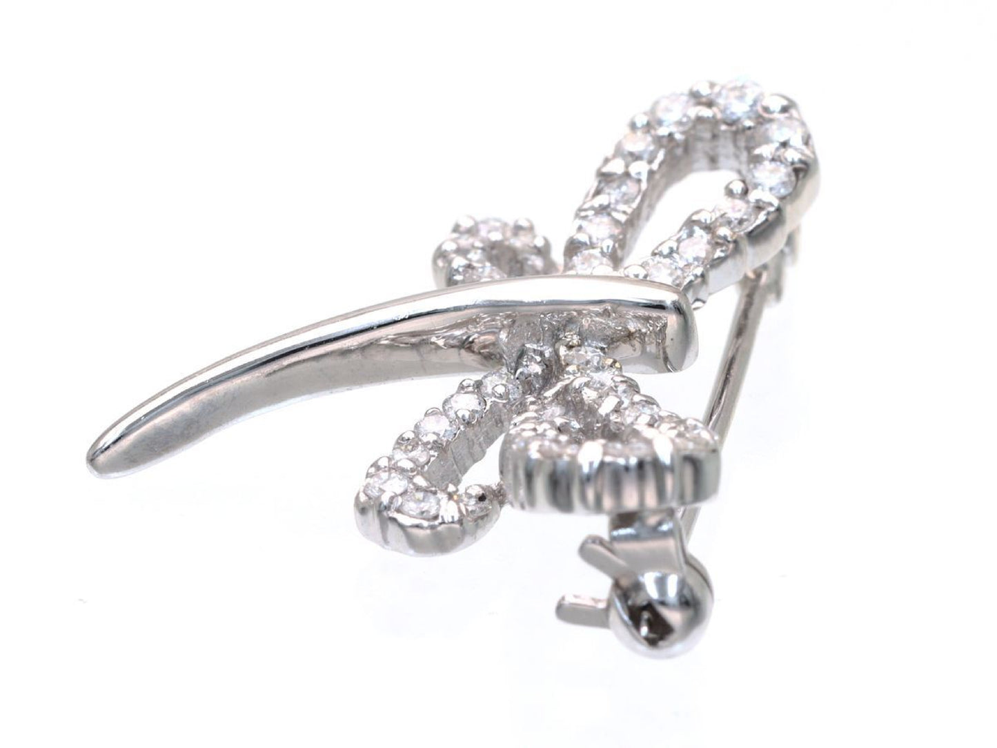 D0.50ct K18WG 3.8g Brooch
