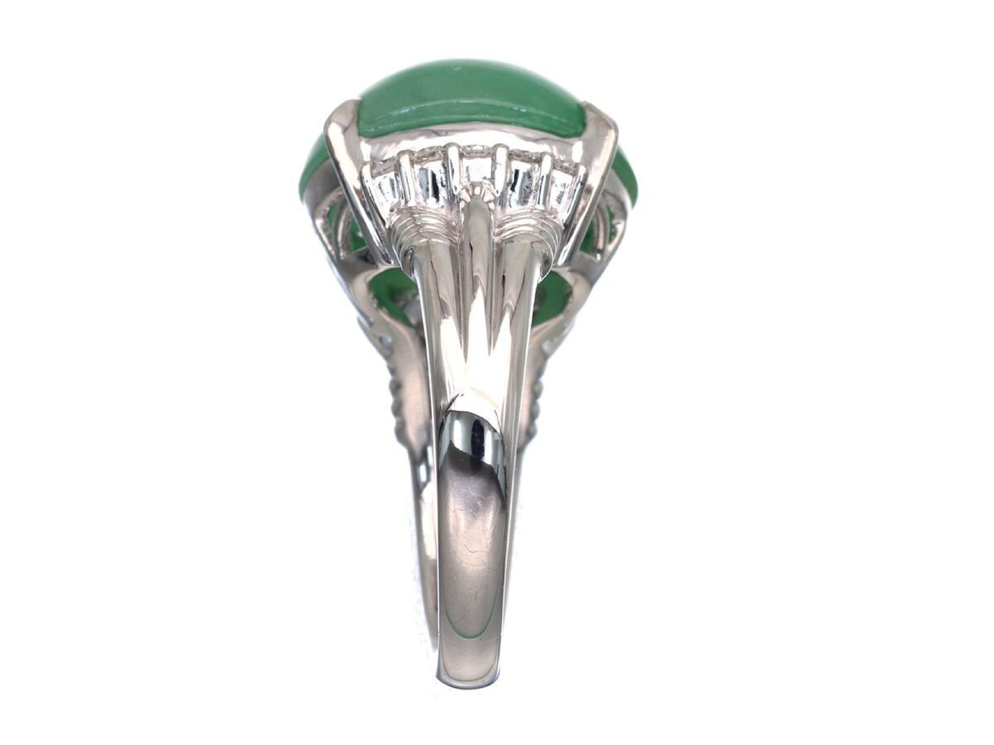 Jade 8.70ct D0.23ct Pt900 10.6g Ring