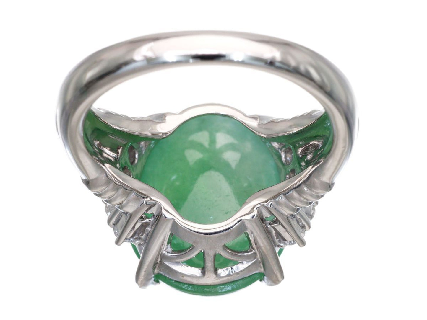Jade 8.70ct D0.23ct Pt900 10.6g Ring