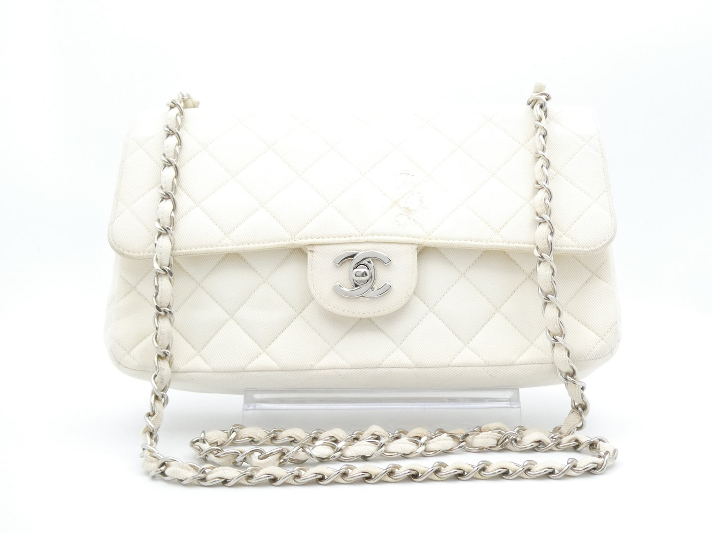 CHANEL Matelasse Coco Mark Canvas Chain Shoulder Bag