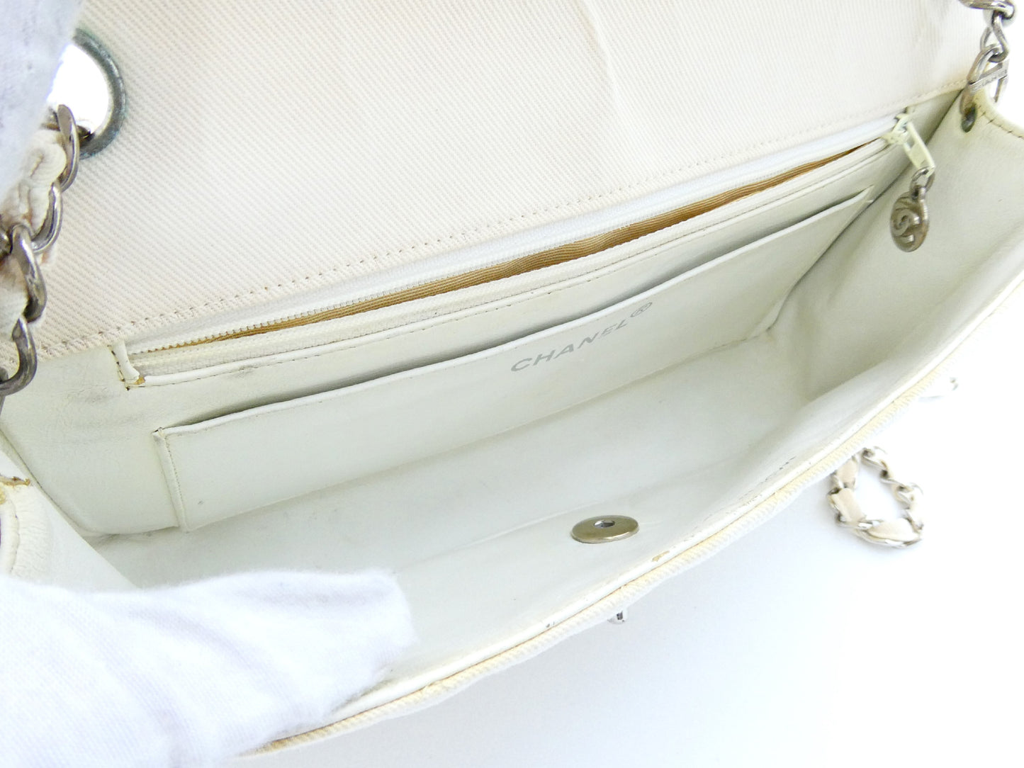 CHANEL Matelasse Coco Mark Canvas Chain Shoulder Bag