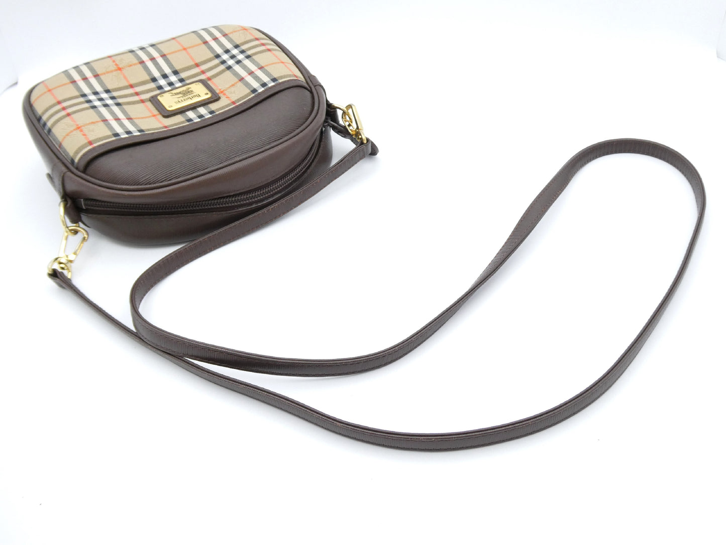 BURBERRY Nova Check Canvas and Leather Shoulder Bag