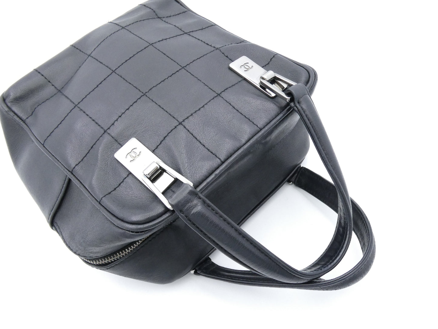 CHANEL Chocolate Bar Coco Mark Leather Handbag