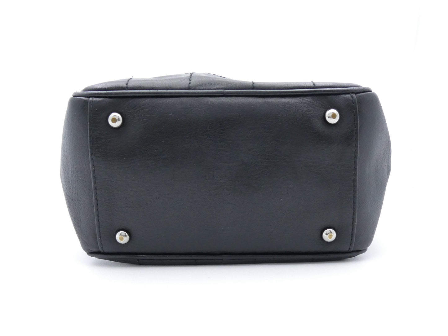 CHANEL Chocolate Bar Coco Mark Leather Handbag