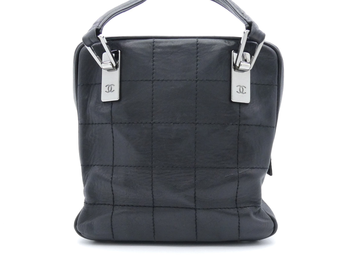 CHANEL Chocolate Bar Coco Mark Leather Handbag