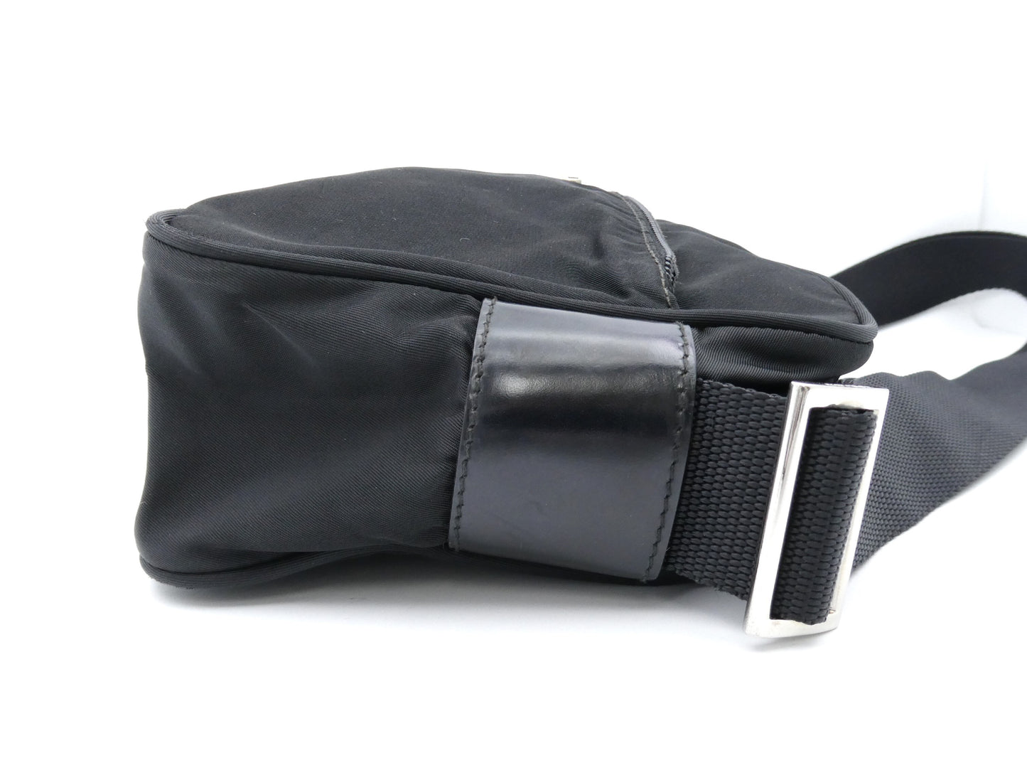 PRADA logo plate nylon shoulder bag