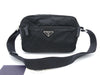 PRADA logo plate nylon shoulder bag