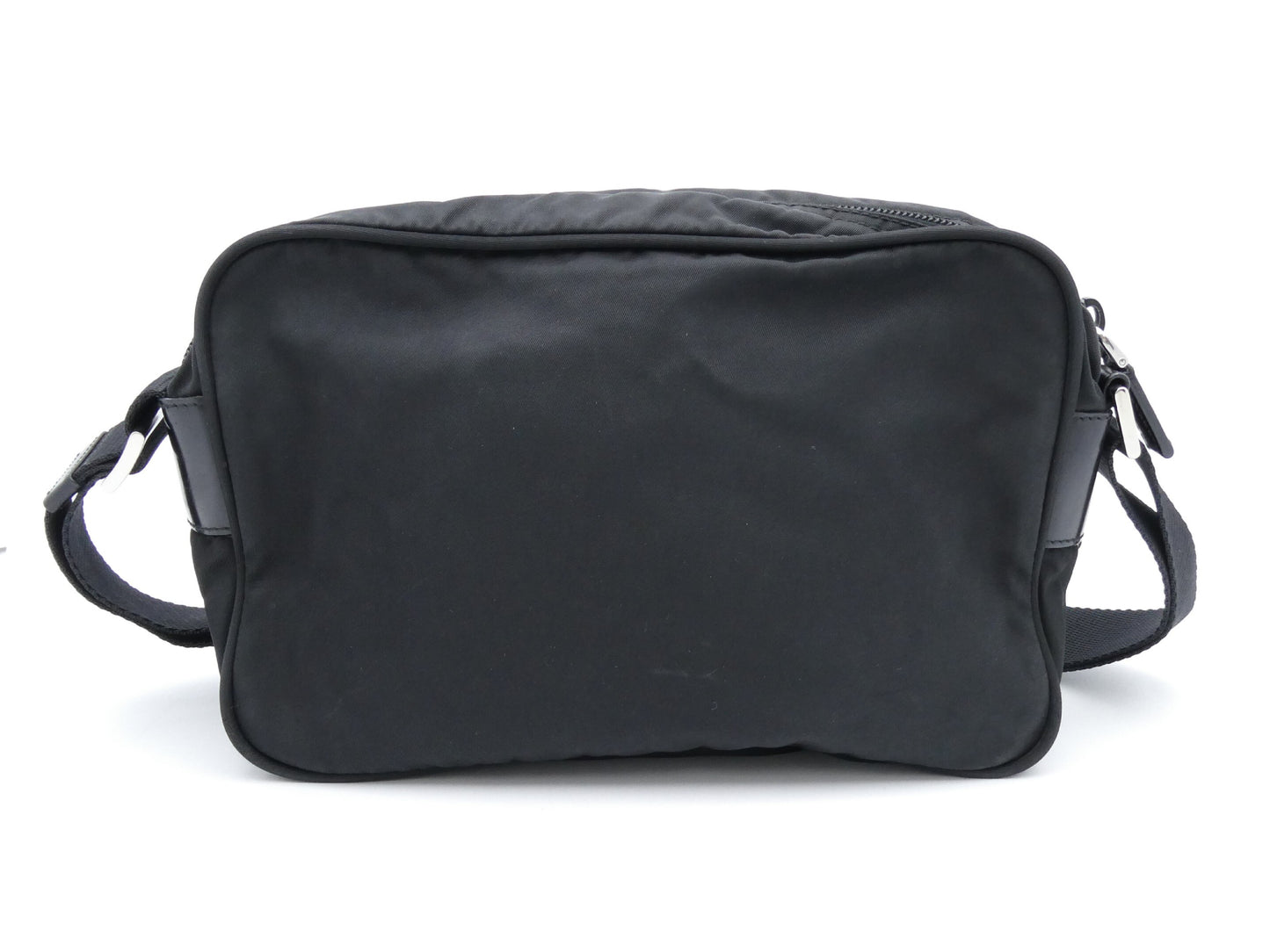 PRADA logo plate nylon shoulder bag