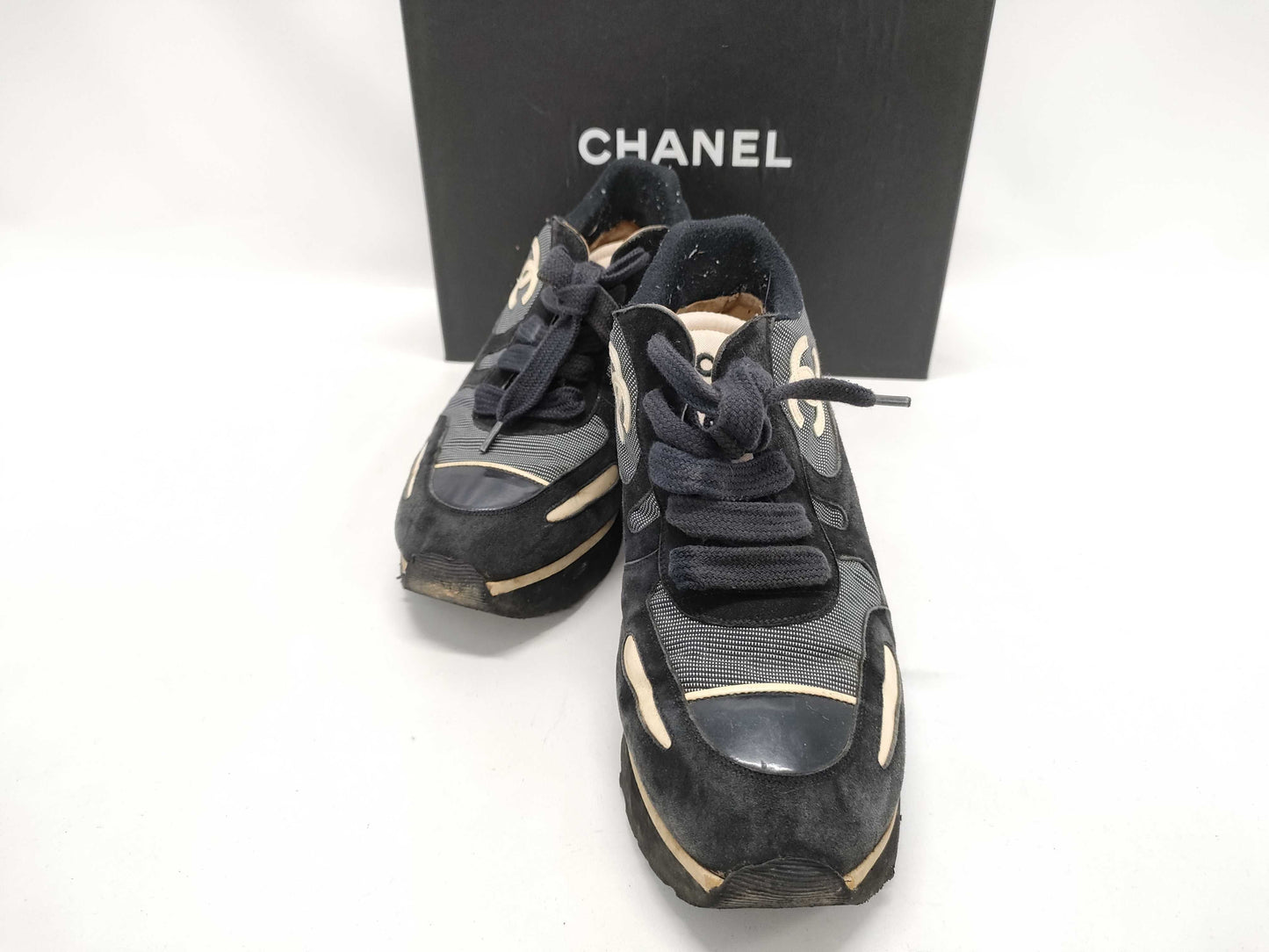 CHANEL Coco Mark Sneakers Heel Sneakers