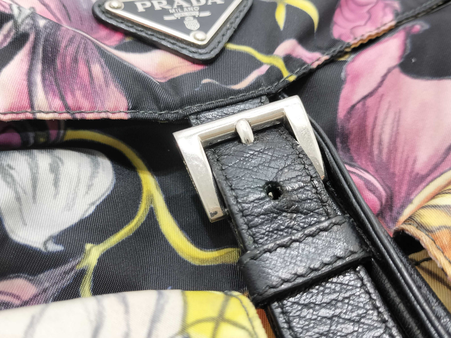 PRADA Nylon Prada Flower Nylon Backpack