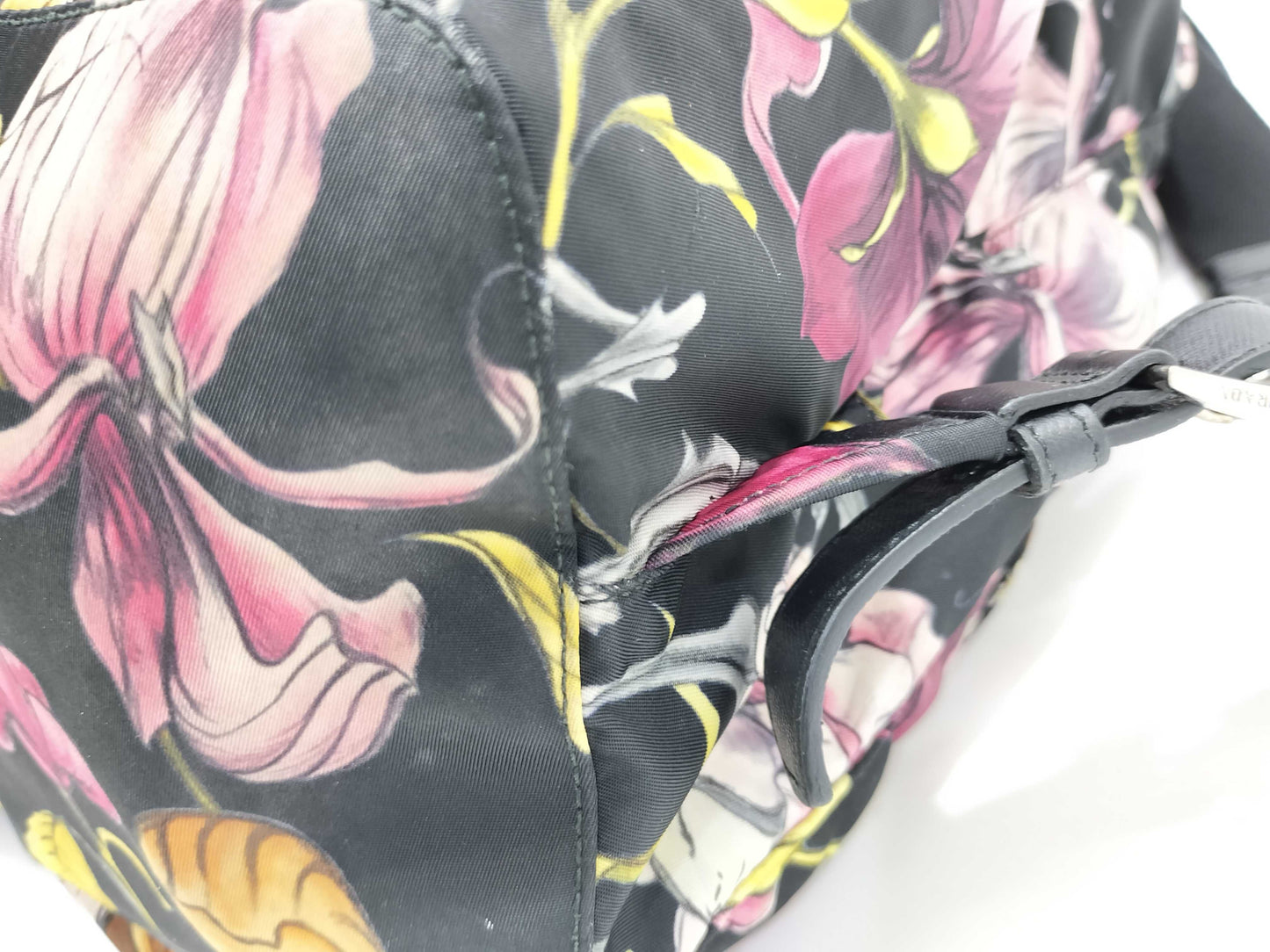 PRADA Nylon Prada Flower Nylon Backpack
