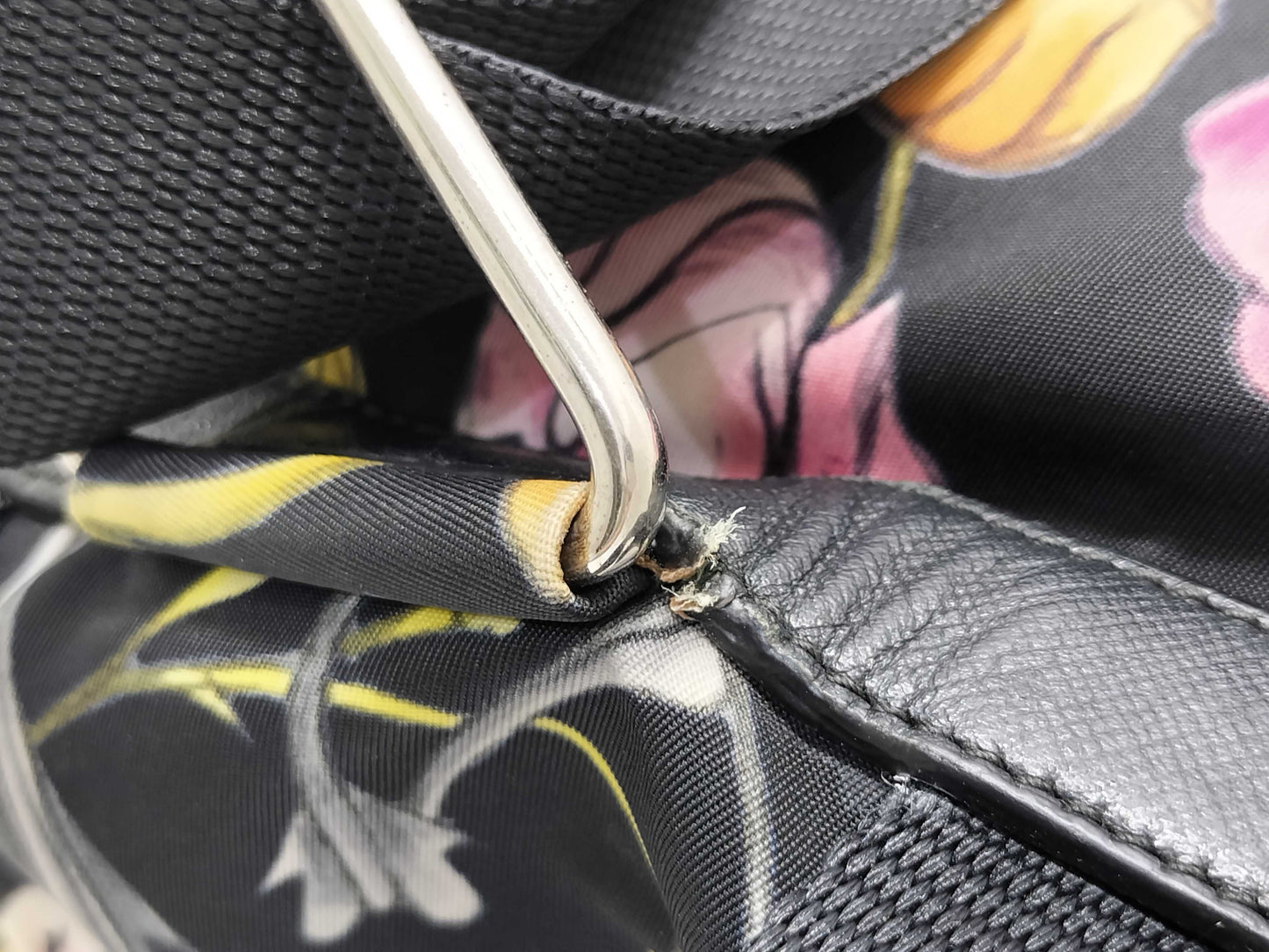 PRADA Nylon Prada Flower Nylon Backpack