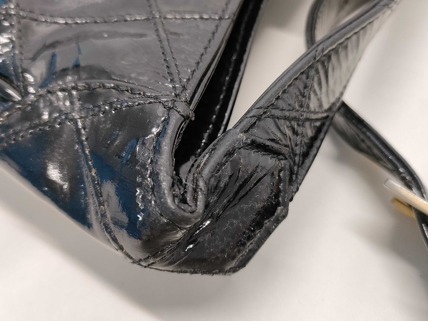 CHANEL Patent Bicolor Shoulder Bag