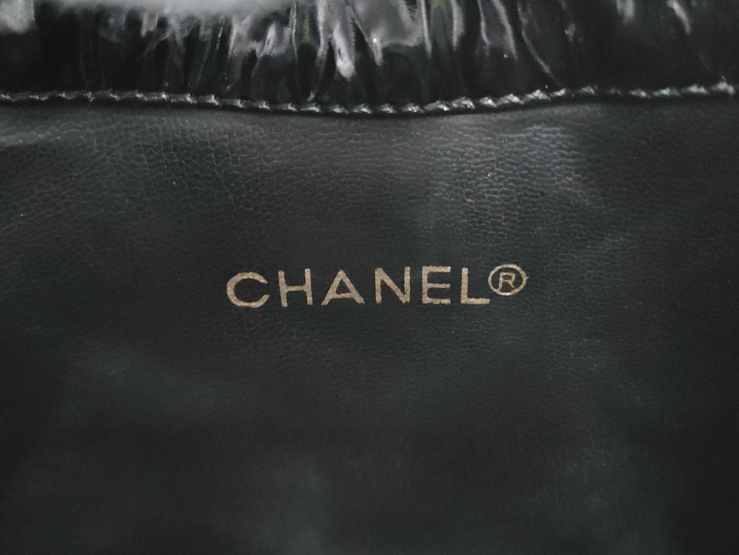 CHANEL Patent Bicolor Shoulder Bag