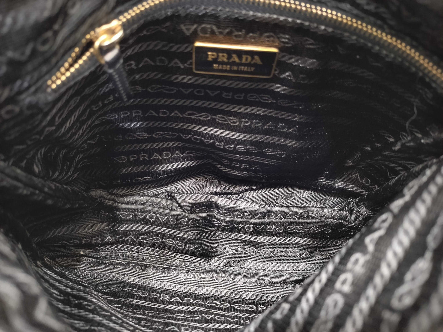 PRADA Nylon Prada Triangle Logo Nylon Shoulder Bag