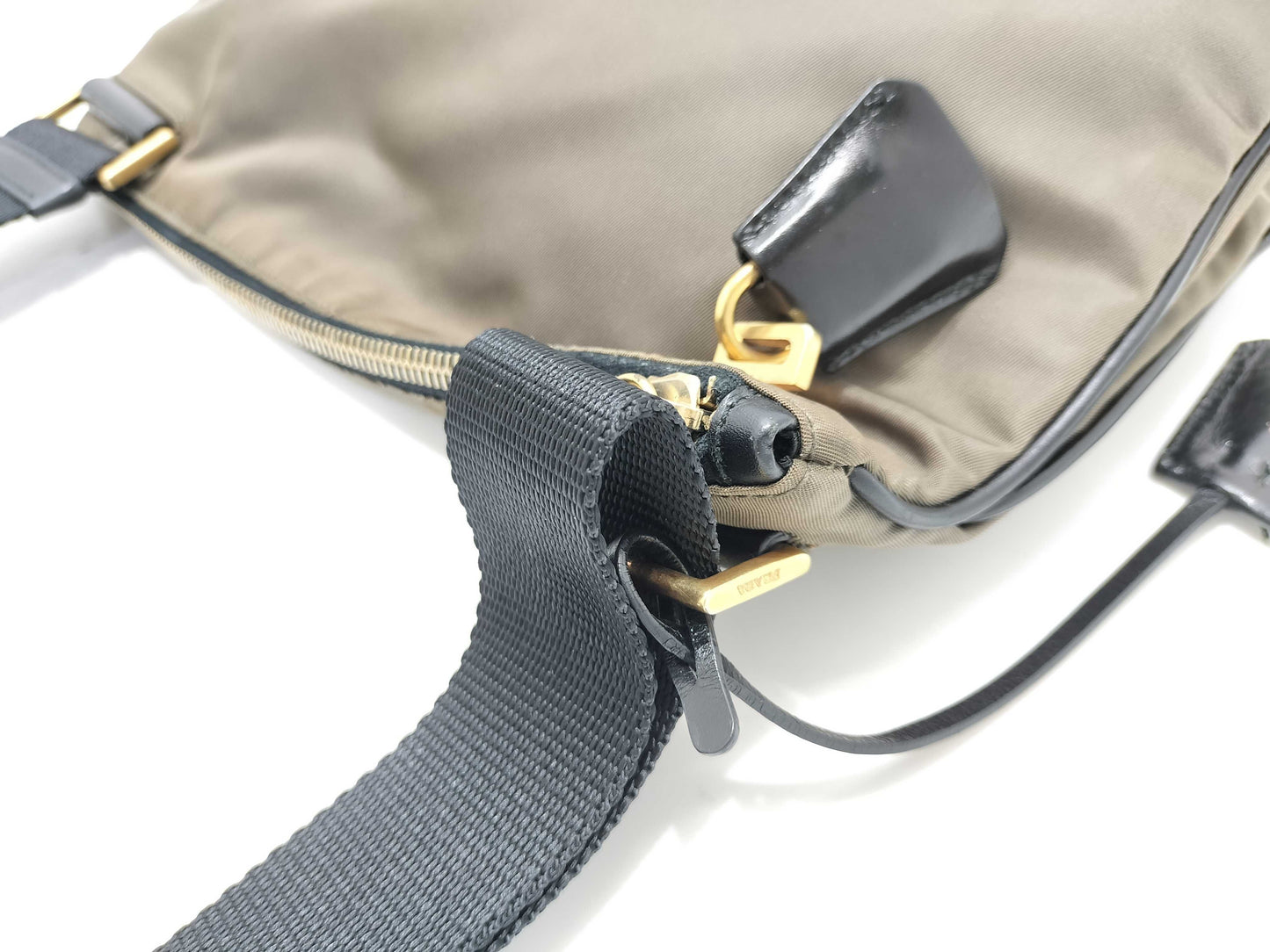 PRADA Nylon Prada Triangle Logo Nylon Shoulder Bag