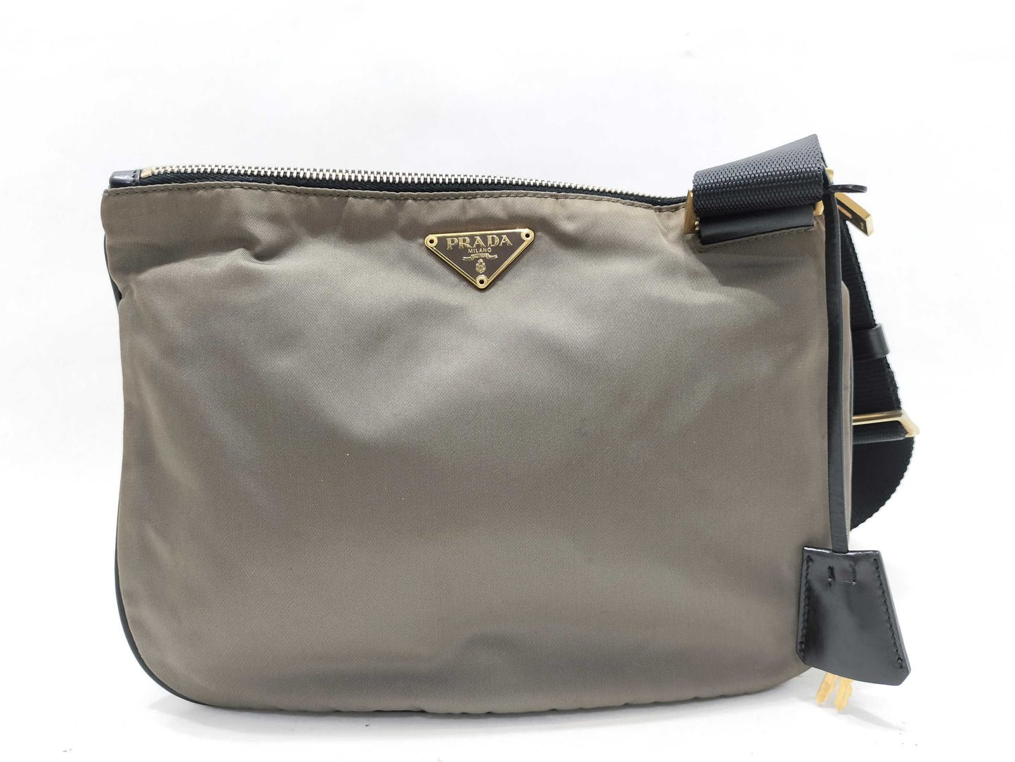 PRADA Nylon Prada Triangle Logo Nylon Shoulder Bag