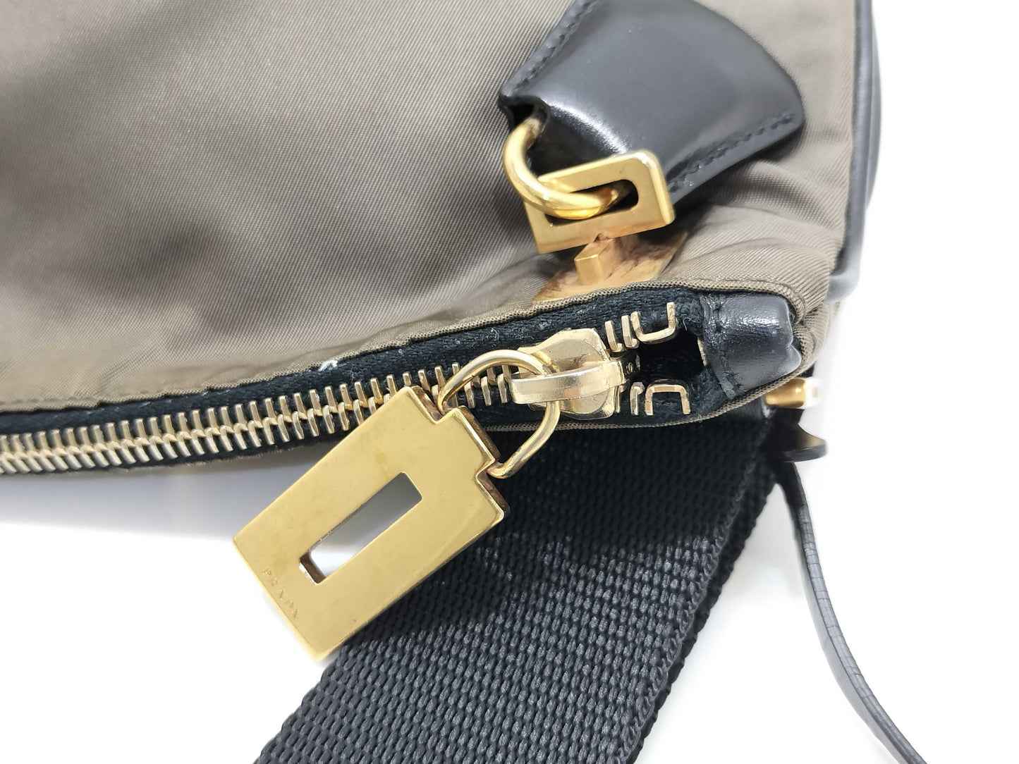 PRADA Nylon Prada Triangle Logo Nylon Shoulder Bag