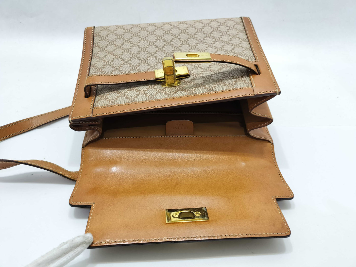 CELINE Macadam Turnlock Shoulder Bag