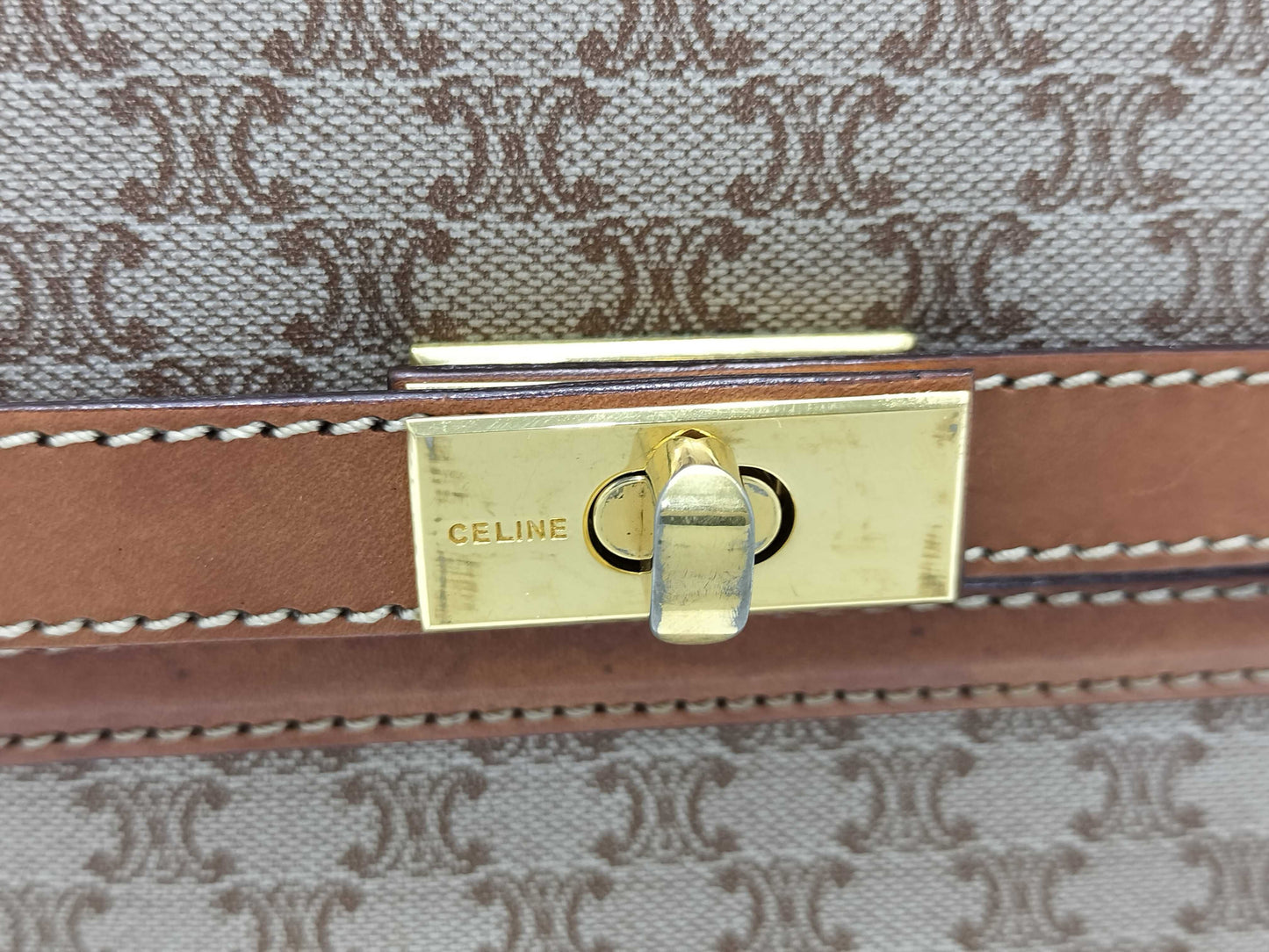CELINE Macadam Turnlock Shoulder Bag