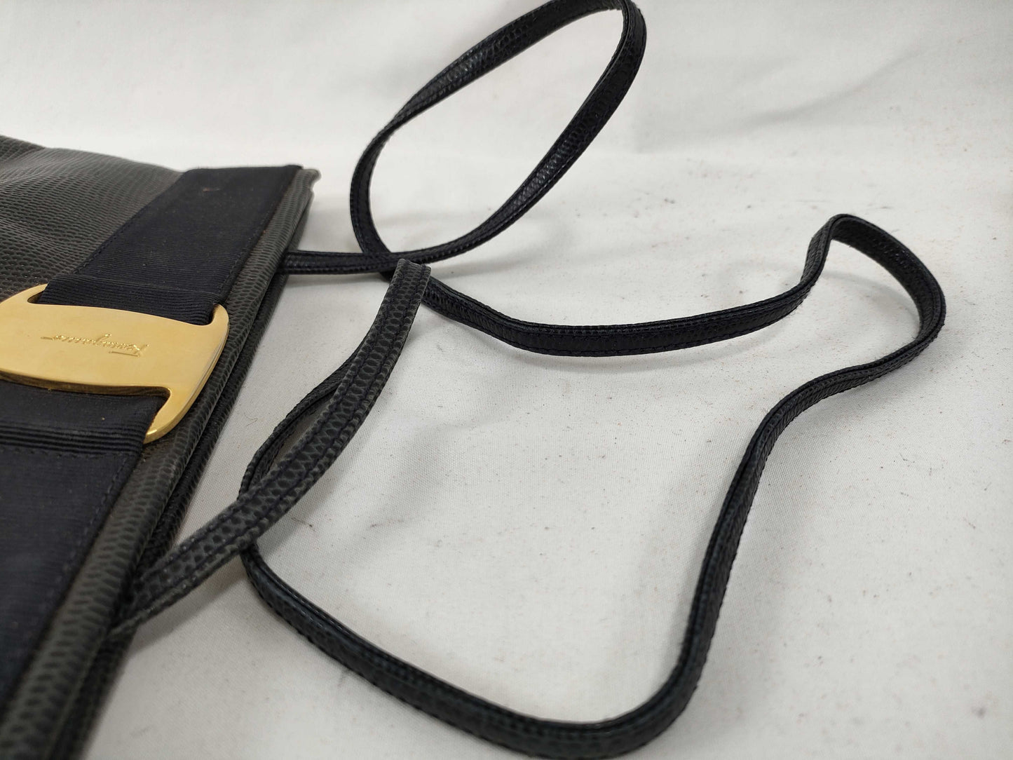 Salvatore Ferragamo Vara handbag and shoulder bag lizard set