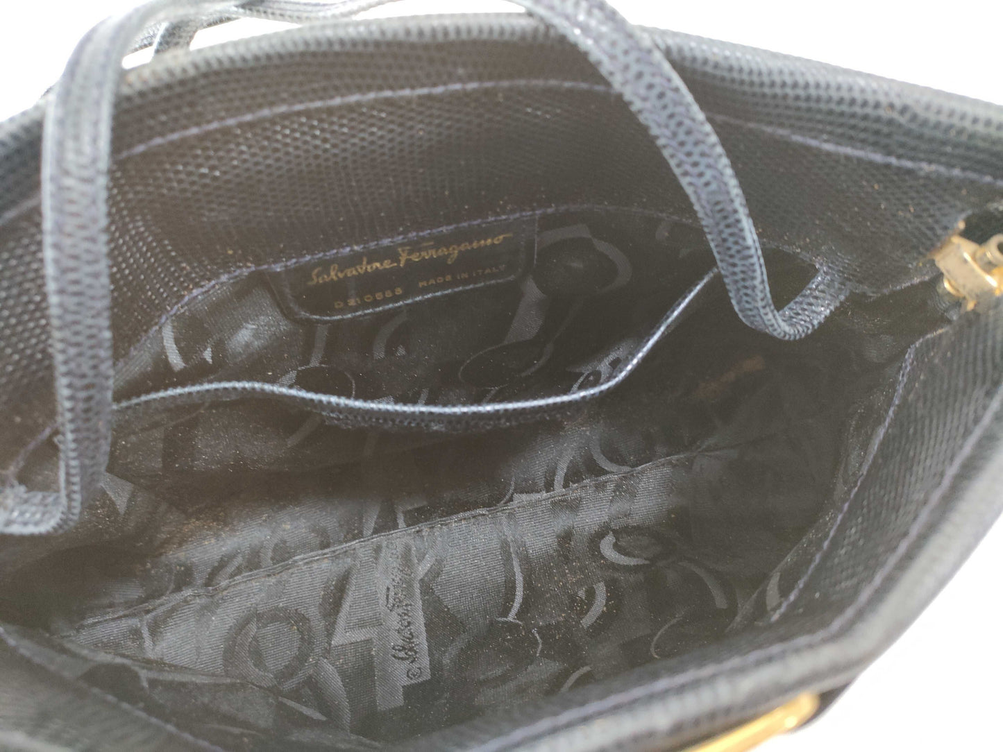Salvatore Ferragamo Vara handbag and shoulder bag lizard set