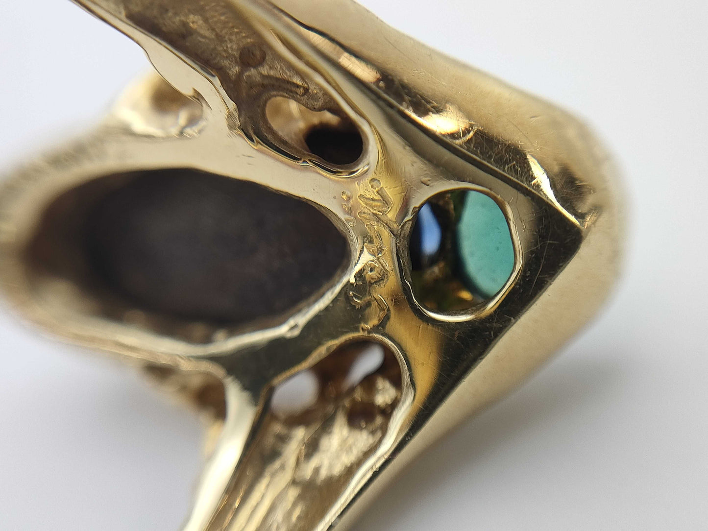Opal, Diamond, and 18K Gold Ring
