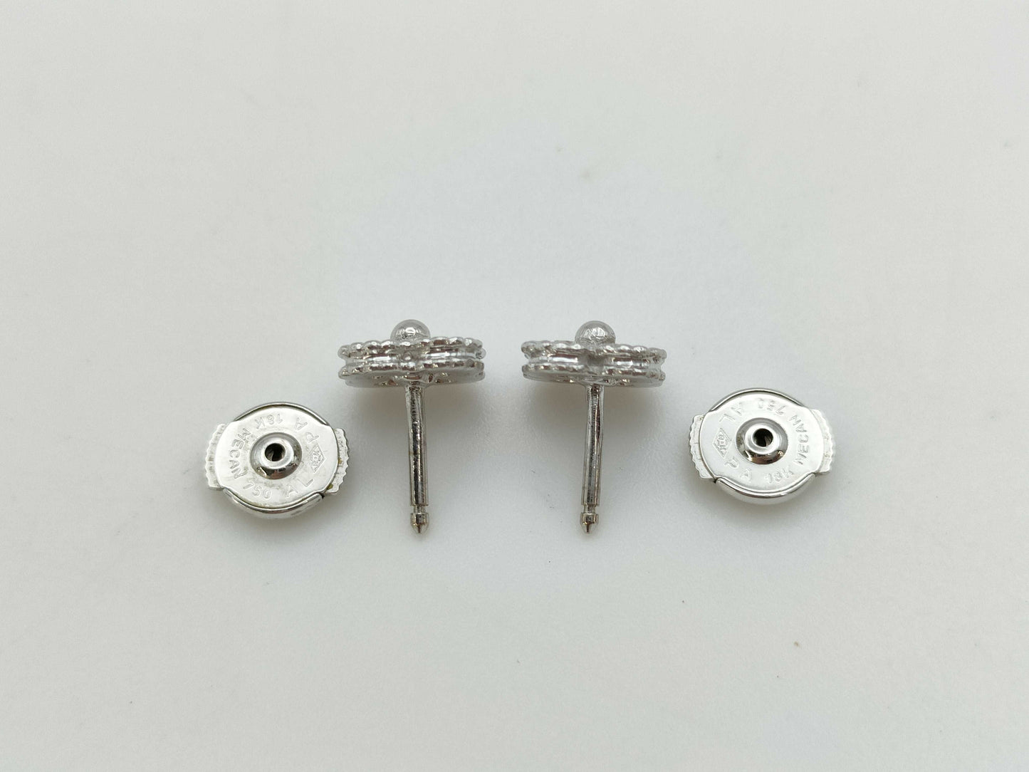 Van Cleef & Arpels Sweet Alhambra Diamond Earrings in 750 White Gold, 3.4g
