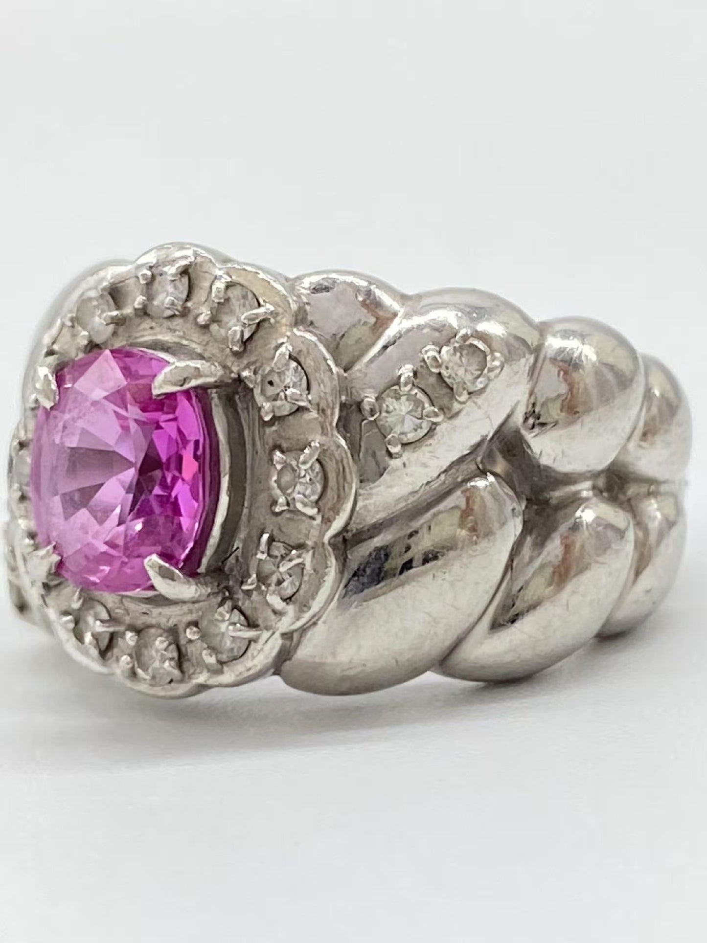 S1.36ct D0.31ct Pt900 12.1g Ring