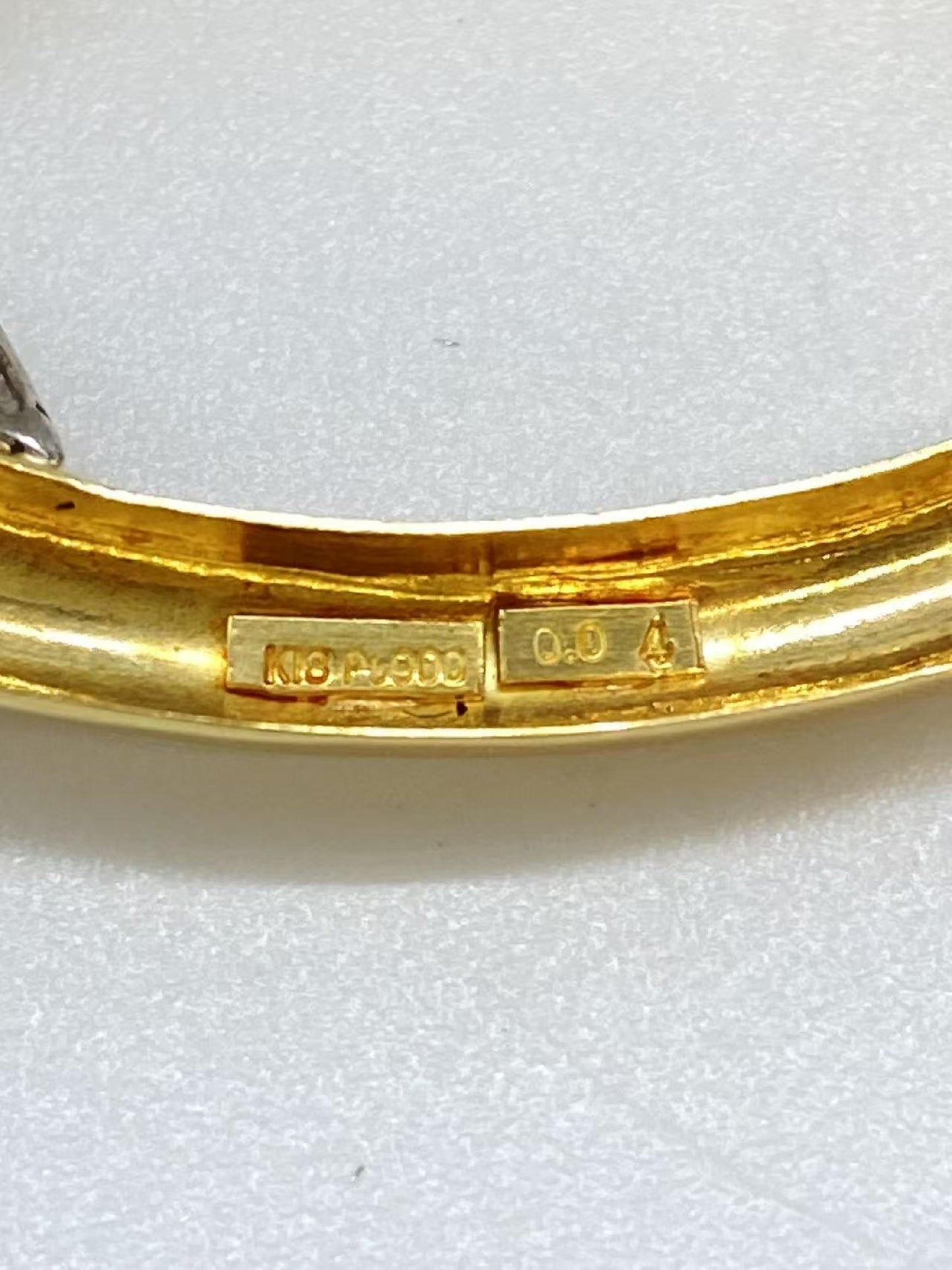 D0.04ct K18/Pt900 4.8g Brooch