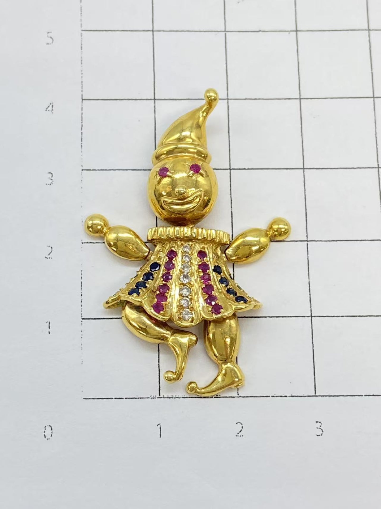 Colored Stone 0.43ct D0.07ct K18/750 5.2g Pendant Top