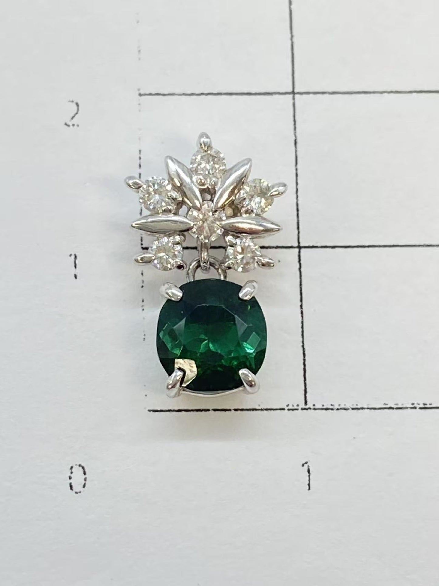 TL 1.64ct D 0.24ct Pt900 2.5g Pendant Top