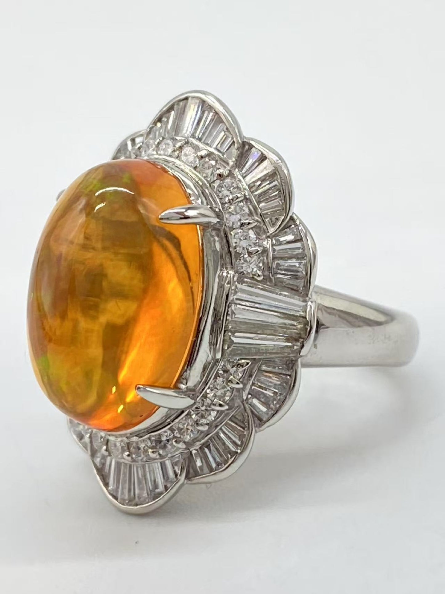 OP6.116ct D1.32ct Pt900 12.2g Ring