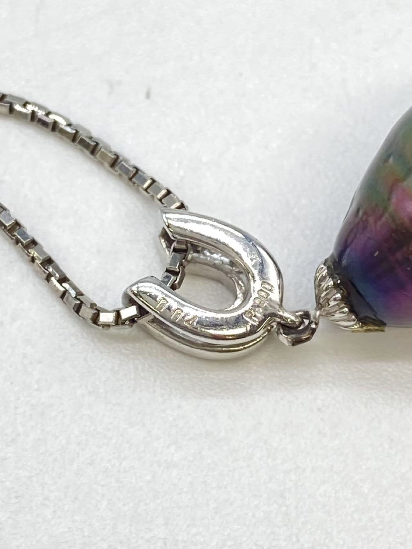 Pearl 12.3*17.0mm D 0.04ct Pt850/Pt900 9.0g Necklace