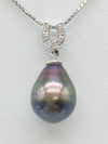 Pearl 12.3*17.0mm D 0.04ct Pt850/Pt900 9.0g Necklace
