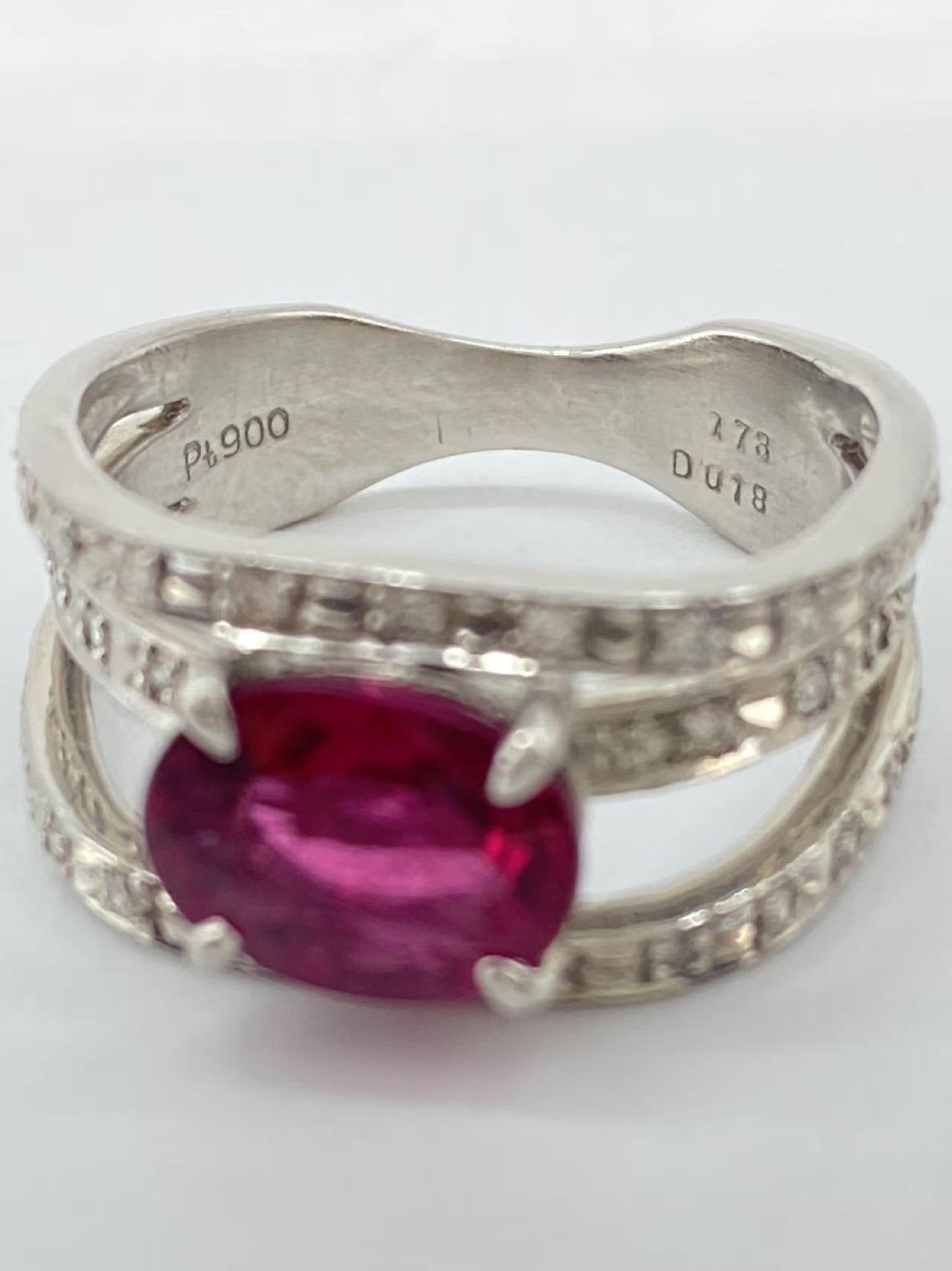 TL1.73ct D0.18ct Pt900 8.8g Ring