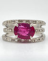 TL1.73ct D0.18ct Pt900 8.8g Ring