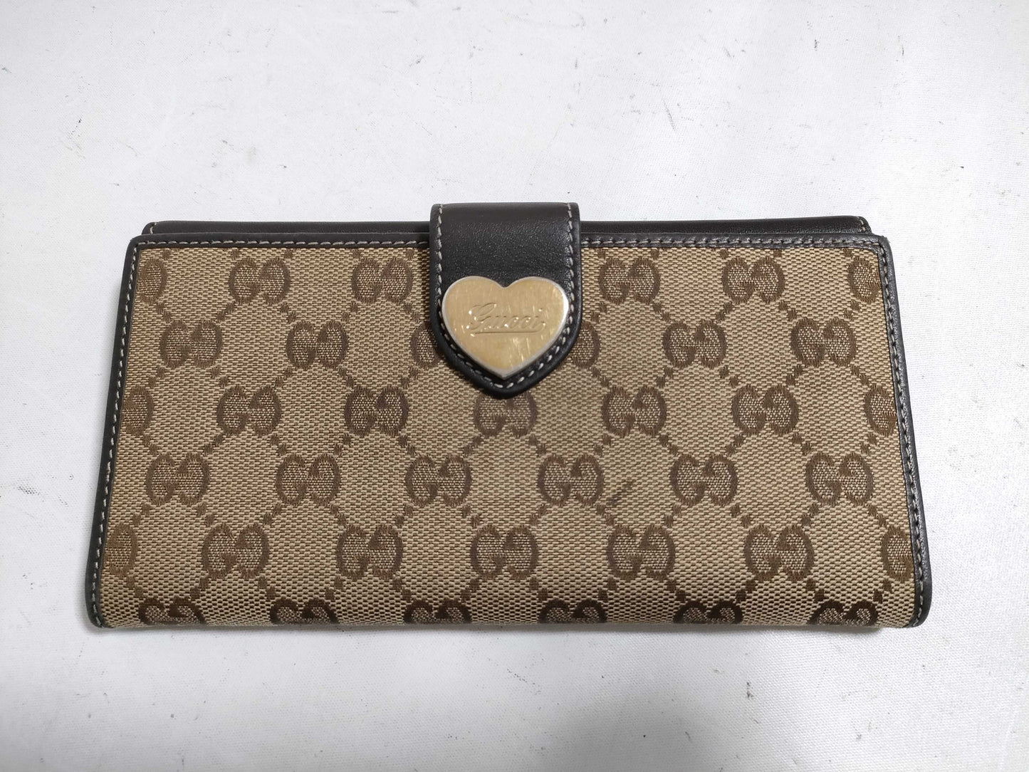 GUCCI GG Canvas Long Wallet with Double Hook, 203550/534563, Beige