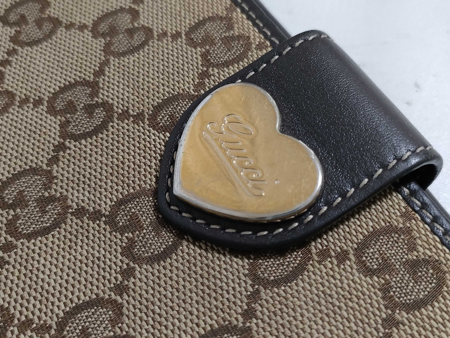 GUCCI GG Canvas Long Wallet with Double Hook, 203550/534563, Beige