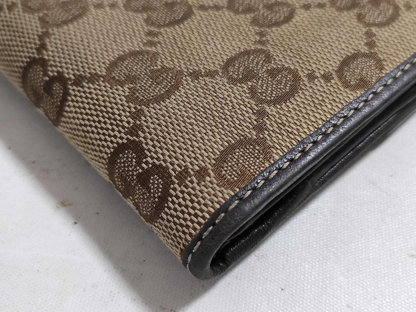 GUCCI GG Canvas Long Wallet with Double Hook, 203550/534563, Beige