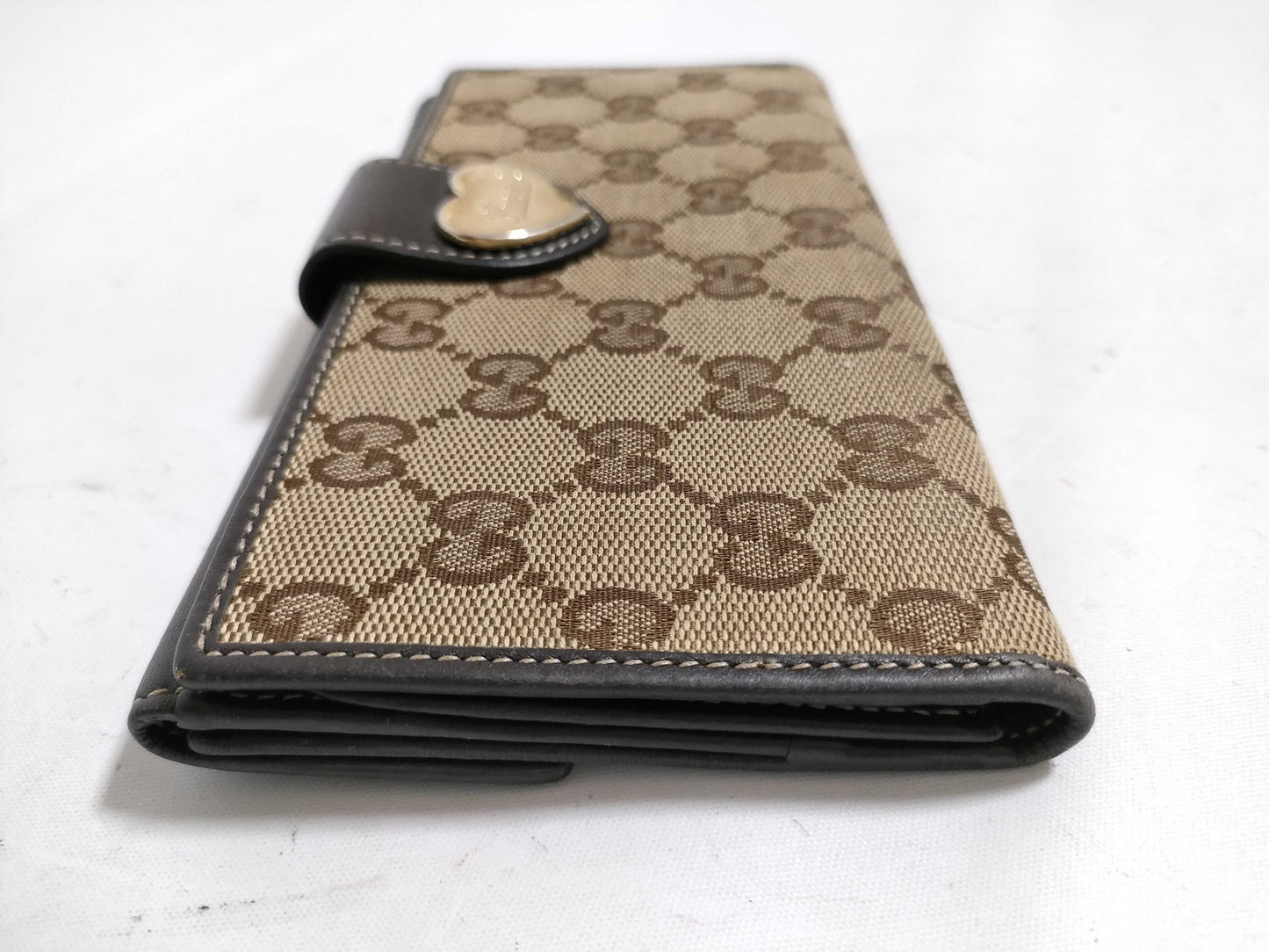 GUCCI GG Canvas Long Wallet with Double Hook, 203550/534563, Beige