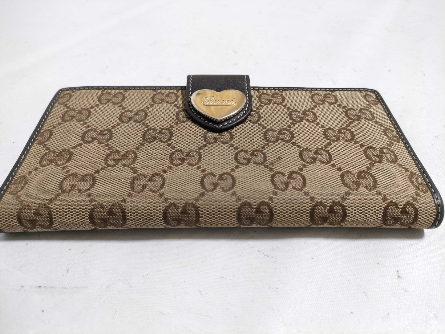 GUCCI GG Canvas Long Wallet with Double Hook, 203550/534563, Beige