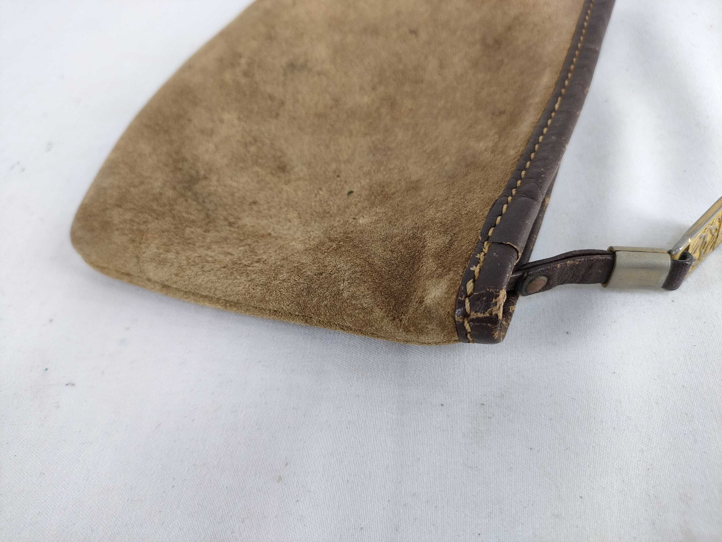 LOEWE Anagram Suede Pouch Brown
